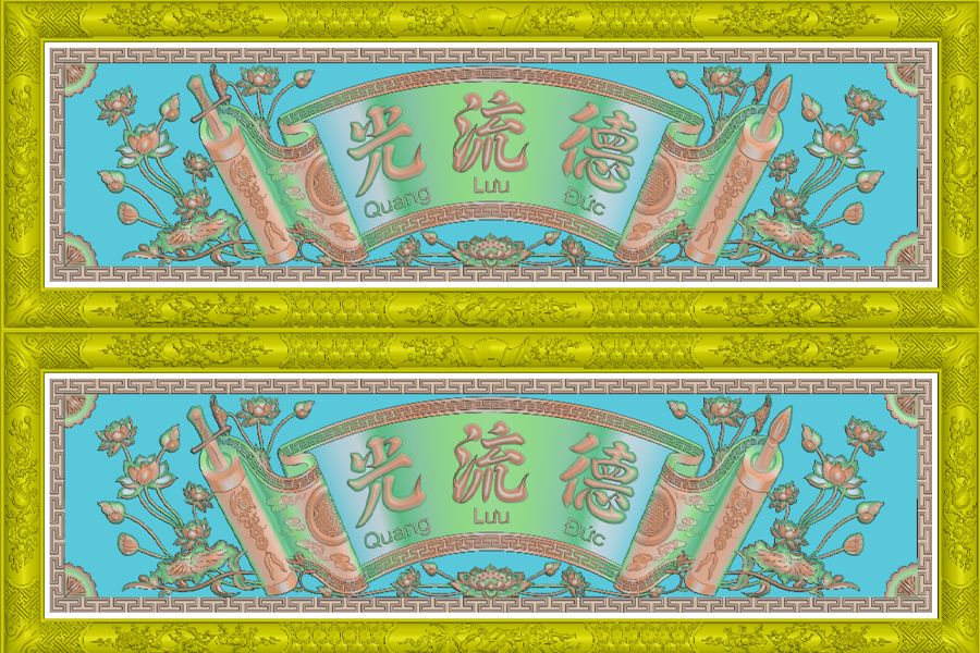 MẪU CUỐN THƯ HOA SEN ĐỨC LƯU QUANG